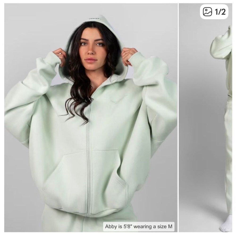 Comfrt Mint Zip Hoodie Pastel Collection